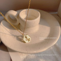 Shangjie OEM kalung Trendy Women Cube Necklace Jewelry Gold Plated Stainless Steel Necklace Hollow Rose Necklace